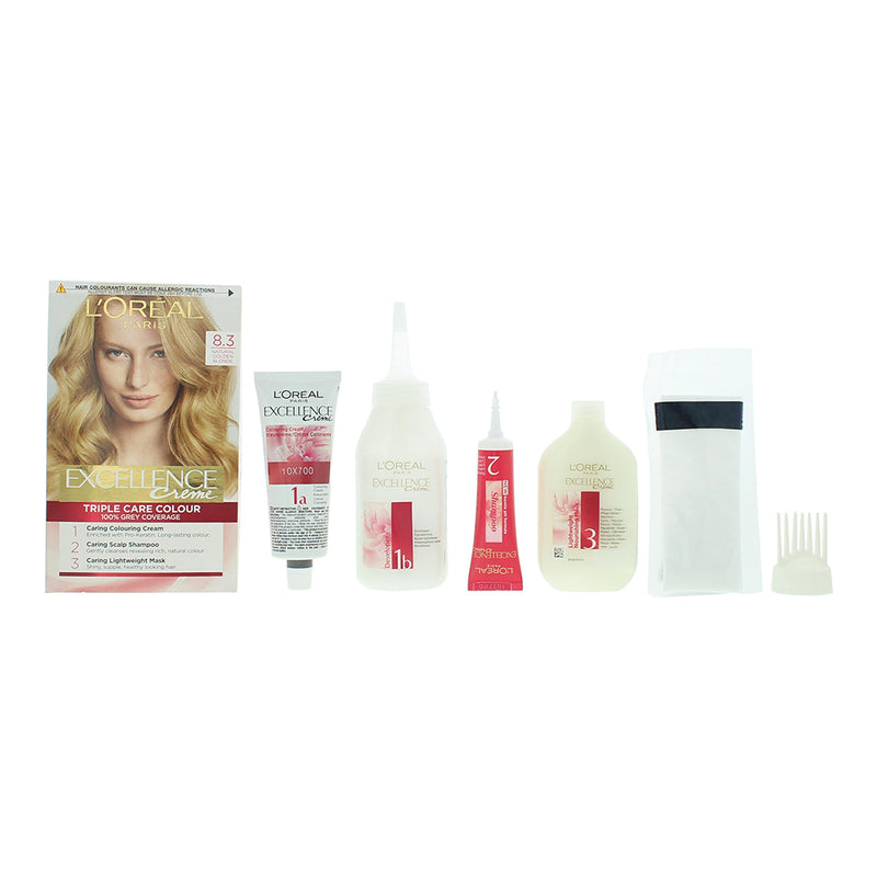 L'oreal Excellence Creme 8.3 Natural Golden Blonde Hair Colour 80ml