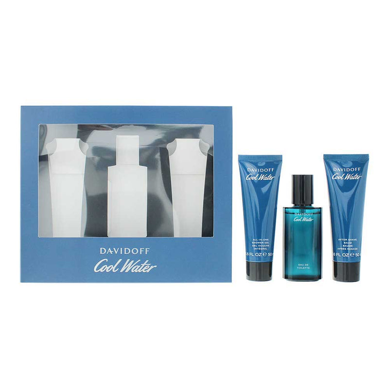 Davidoff Cool Water 3 Piece Gift Set: Eau de Toilette 40ml - Shower Gel 50ml - A