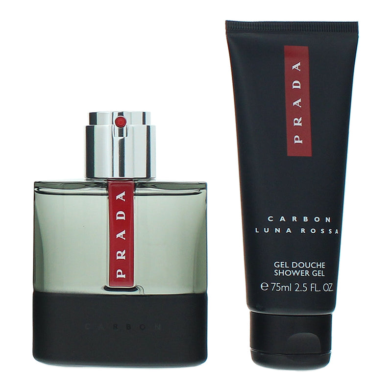 Prada Luna Rossa Carbon 2 Piece Gift Set: Eau de Toilette 50ml - Shower Gel 75ml
