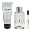 Montblanc Explorer Platinum 3 Piece Gift Set: Eau De Parfum 100ml - Eau De Parfu