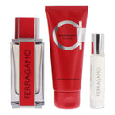 Salvatore Ferragamo Red Leather 3 Piece Gift Set: EDP 100ml - EDP 10ml - Shower
