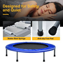 101cm Foldable Trampoline with 4-Level Adjustable Handle for Adults-Blue