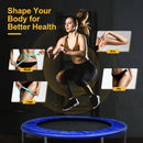 101cm Foldable Trampoline with 4-Level Adjustable Handle for Adults-Blue