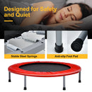 101cm Foldable Trampoline with 4-Level Adjustable Handle for Adults-Red