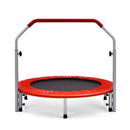 101cm Foldable Trampoline with 4-Level Adjustable Handle for Adults-Red