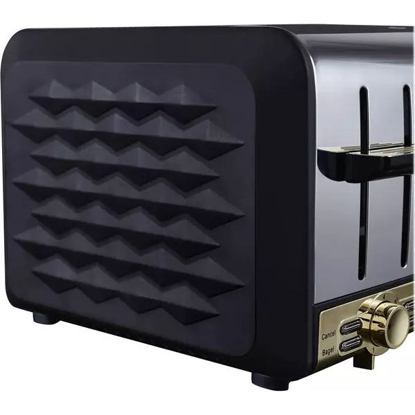 Swan Gatsby 4 Slice Metal Toaster  - Black