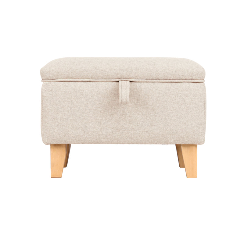 Livingandhome Linen Upholstered Storage Ottoman Footstool