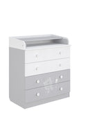 Changing Dresser 800 Shefa Kids, Teddy, White-grey