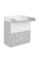 Changing Dresser 800 Shefa Kids, Teddy, White-grey