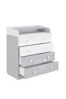 Changing Dresser 800 Shefa Kids, Teddy, White-grey