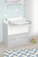 Changing Dresser 800 Shefa Kids, Teddy, White-grey