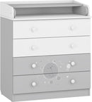 Changing Dresser 800 Shefa Kids, Teddy, White-grey