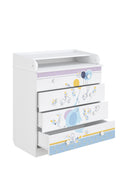 Changing Dresser 800 Shefa Kids, White, Elephant With Balloon