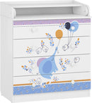 Changing Dresser 800 Shefa Kids, White, Elephant With Balloon