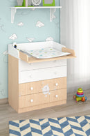 Changing dresser 800 Shefa Kids, Teddy, white-pastel oak