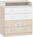 Changing dresser 800 Shefa Kids, Teddy, white-pastel oak