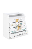Changing Dresser 800 Shefa Kids, White, Giraffe