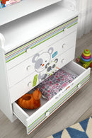 Changing Dresser 800 Shefa Kids, White, Pandas
