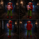4ft Tall Lunging Animated Clown Halloween Animatronic Decoration