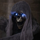6ft Tall Animated Stirring Cauldron Creep Skeleton Halloween Decoration with LED Eyes
