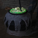 6ft Tall Animated Stirring Cauldron Creep Skeleton Halloween Decoration with LED Eyes