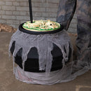 6ft Tall Animated Stirring Cauldron Creep Skeleton Halloween Decoration with LED Eyes