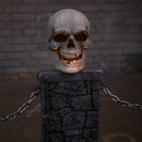 90cm x 1.2m Battery Powered Light Up Halloween Skull Fence with LEDs