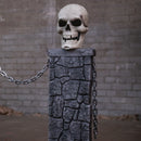 90cm x 1.2m Battery Powered Light Up Halloween Skull Fence with LEDs