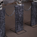 90cm x 1.2m Battery Powered Light Up Halloween Skull Fence with LEDs