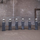 Pack of 2: 90cm x 1.2m Battery Powered Light Up Halloween Skull Fence with LEDs