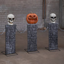 2.4m Battery Powered Light Up Halloween Skull & Pumpkin Fence With LEDs