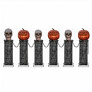 2.4m Battery Powered Light Up Halloween Skull & Pumpkin Fence With LEDs