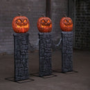 97cm x 1.2m Battery Powered Light up Halloween Pumpkin Fence with LEDs