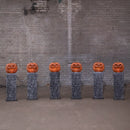 Pack Of 2: 97cm X 1.2m Battery Powered Light Up Halloween Pumpkin Fence With LEDs