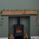 2.8m Christmas Holly Garland With Red Berries And 40 Red LEDs