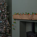 2.8m Christmas Holly Garland With Red Berries And 40 Red LEDs