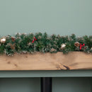 1.8m (6ft) Christmas Garland with Berries, Pine Cones & Gold Baubles
