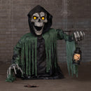 1.47m Tall Light Up Corroded Rise Up Reaper Skeleton Halloween Animatronic Decoration