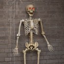 5ft (1.5m) Battery Powered Light Up Halloween Skeleton With Poseable Joints & Red LEDs
