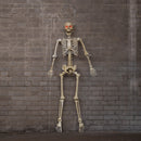 5ft (1.5m) Battery Powered Light Up Halloween Skeleton With Poseable Joints & Red LEDs
