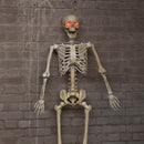 5ft (1.5m) Battery Powered Light Up Halloween Skeleton With Poseable Joints & Red LEDs