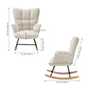 Livingandhome White Sherpa Rocking Chair
