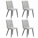 Livingandhome 4Pcs Tufted Modern Armless Dining Chairs With Metal Legs