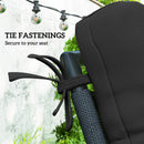 Outsunny 2pc Outdoor Seat Cushion with Backrest, Ties, for Garden, Black