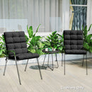 Outsunny 2pc Outdoor Seat Cushion with Backrest, Ties, for Garden, Black