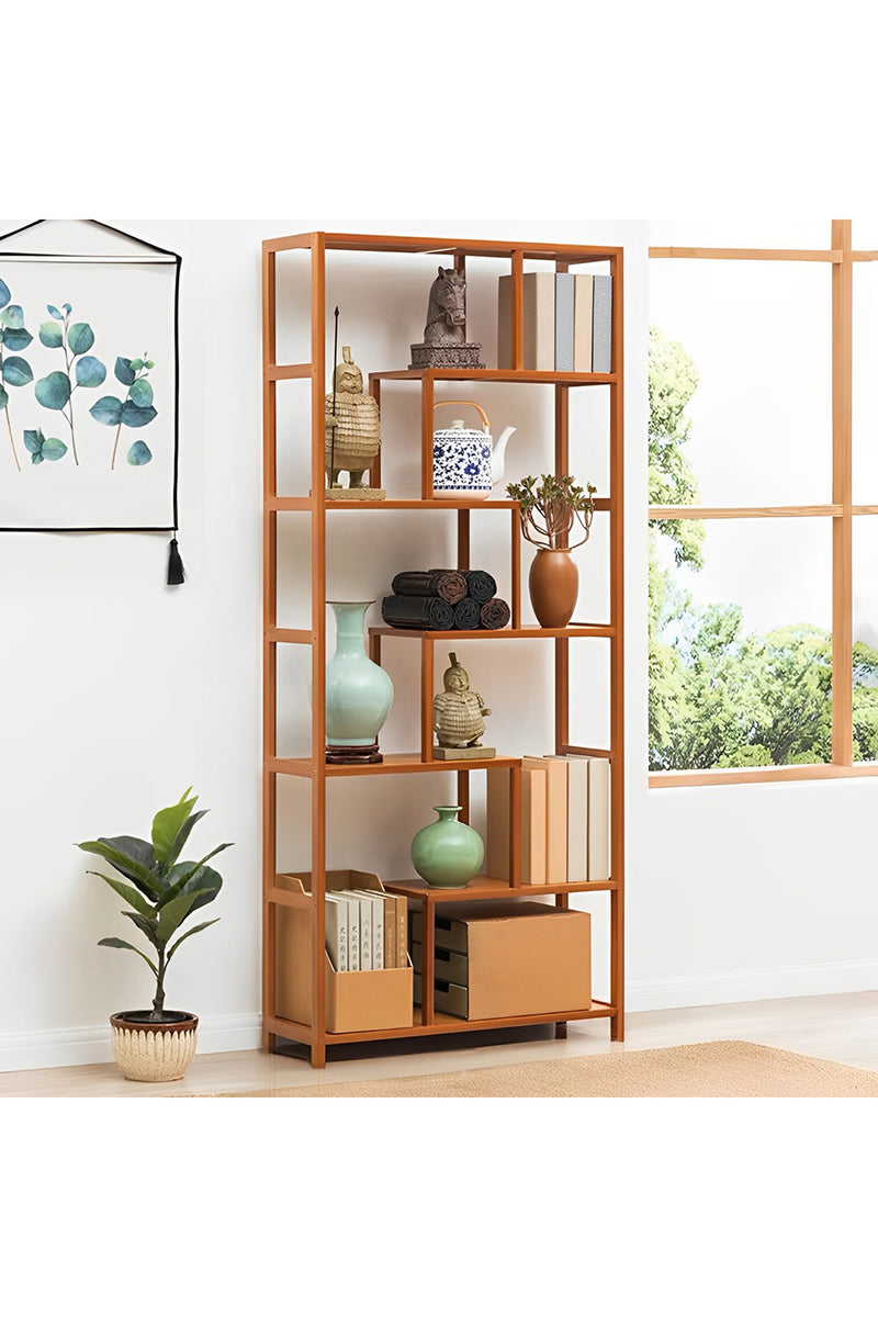 Livingandhome 7-Tier Wooden Bookcase Display Stand