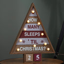 42cm Wooden Christmas Countdown Decoration with 10 Warm White LEDs