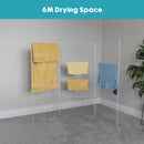 JVL Indoor/Outdoor Three Panel Folding Clothes Airer Laundry Dryer, 6M