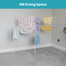 JVL Indoor/Outdoor Four Panel Folding Clothes Airer Laundry Dryer, 8M