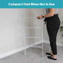 JVL Indoor/Outdoor Four Panel Folding Clothes Airer Laundry Dryer, 8M